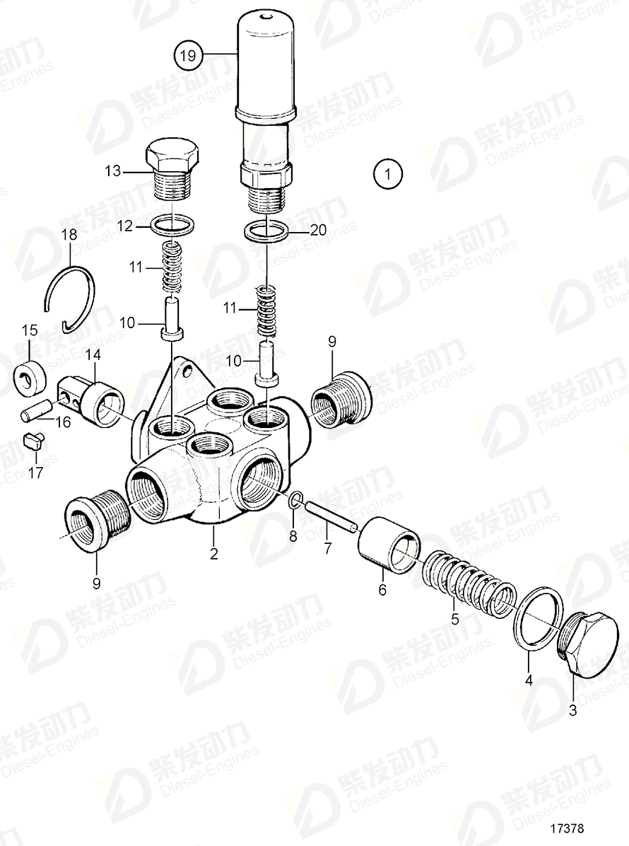 VOLVO Compression spring 3825704 Drawing